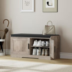 Homleke Shoe Storage Bench, 2 Doors & Thickened Padded Seat Cushion - Image 3