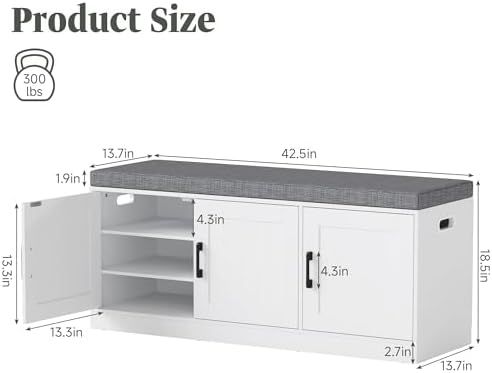 Turosur Shoe Storage Bench for Entryway - Image 3