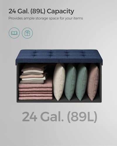 SONGMICS 30 Inches Storage Ottoman, Foldable Bench - Image 5