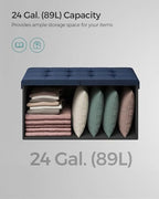SONGMICS 30 Inches Storage Ottoman, Foldable Bench - Image 5