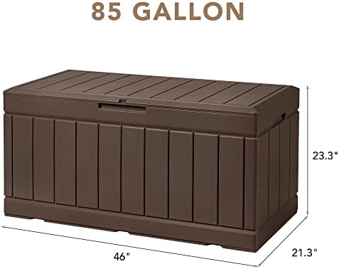 Devoko 85 Gallon Deck Box Lockable Resin Outdoor Storage Box waterproof Outdoor - Image 7