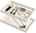 Coward 2Pcs/Set Stackable Jewerlry Organizer Tray Beige Velvet Blank Tray Holder by FocusOnJewelryDisplay15yrs
