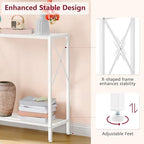 Tajsoon Narrow Console Table, 2 Tier Small Foyer Table Entryway White - Image 5