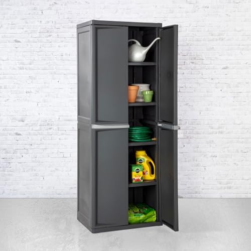 Sterilite 4 Shelf Cabinet, Lockable Utility Storage - Image 5