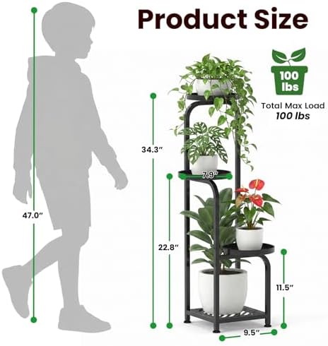 TOSKING 4-Tier Square Corner Plant Stand Indoor Outdoor - Image 3