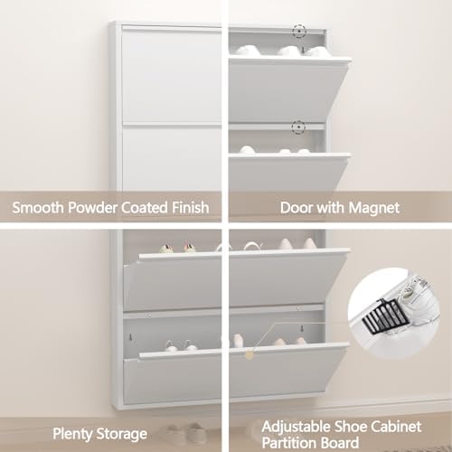 GREATMEET Slim Wall Mounted Metal Storage Cabinet - Image 4
