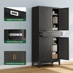 Bevivog 71" Kitchen Pantry Cabinet, Metal Storage Cabinet - Image 4