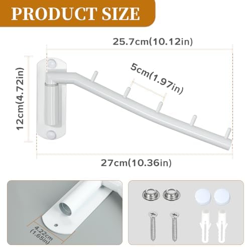 Alise Swing Clothes Hanger Rack, Swivel Garment Hanger Wall Mount - Image 2