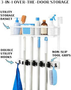 Lorbro Over the Door Broom and Mop Holder - Image 2