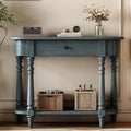 Small Curved Console Table 36-Inch Retro Farmhouse Entryway Sofa Table by Amposei