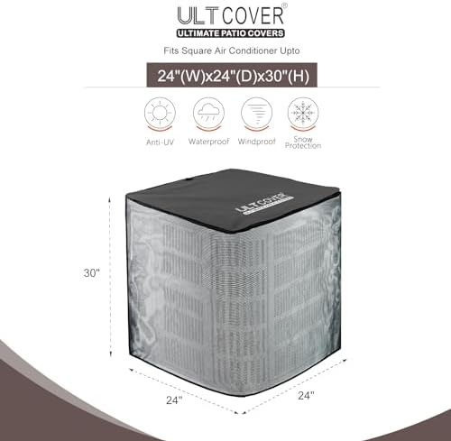 ULTCOVER 2 in 1 Air Conditioner Defender Cover 24W x 24D x 30H in - Image 2