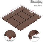 H Style 12 inch Interlocking Deck Tiles, Indoor Outdoor Deck Flooring - Image 2