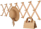 SCUNDA Wall Rack with 20 Hooks, Wooden Wall Expandable Coat Rack by SCUNDAHOME