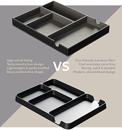 Pocket Deck Valet Tray for Men. Everyday Carry EDC Caddy Bamboo Organizer. - Image 7
