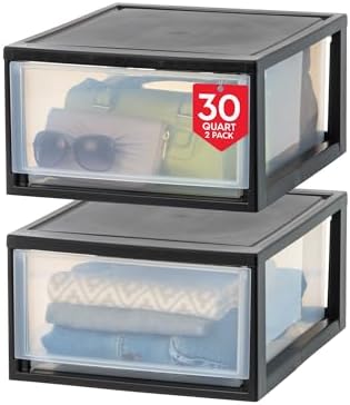 IRIS USA 2-Pack 30 Qt. Stacking Drawer Organizer by IRISUSA