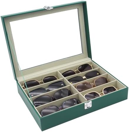 8 Slots Sunglass Organizer, PU Leather Eyewear Display Tray by Unknown