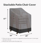 Easy-Going Outdoor Stackable Chair Cover, 2 Pack-28Wx36Dx47H inch - Image 6