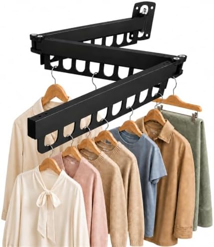 Retractable Wall Mounted Clothes Drying Rack, Rustproof Steel Drying Rack by LSWYYP