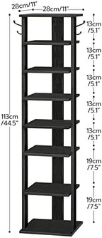 HOOBRO 8 Tiers Vertical Shoe Rack, Wooden Shoe Storage Organizer - Image 3