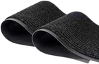 LuxUrux 2-Pack Heavy-Duty Striped Black Rubber Door Mats by LuxUrux