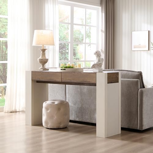 OKD 63" Console Table with Drawers, Thick Block Entryway Table - Image 6