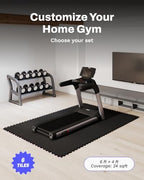 AIRHOP 0.56in Thick 24 Sq Ft Exercise Equipment Mats, 6 Tiles Upgraded Rubber - Image 4