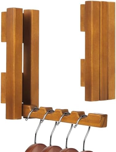 Wood Wall Mounted Clothes Drying Rack, 6 Inch Small Spaces Foldable Clothes by AxtreHeu
