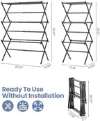 APEXCHASER Oversize 3-Tier Clothes Drying Rack, No Install - Image 2