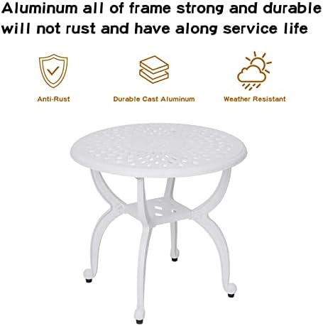 YKSY&YKSY Jardin DE Centennial Cast Aluminum Outdoor Side Table, Anti-Rust - Image 4