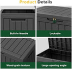 45 Gallon Outdoor Deck Box, Lockable Waterproof Outdoor Storage Boxes - Image 5