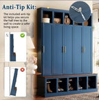 Quarte Entryway Organizer with Shoe Storage, Coat Hanging, Hat Cubbies - Image 4