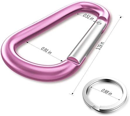 sprookber 3" Aluminum Carabiner D Ring, Caribeener Clips, Spring Snap Hook - Image 2