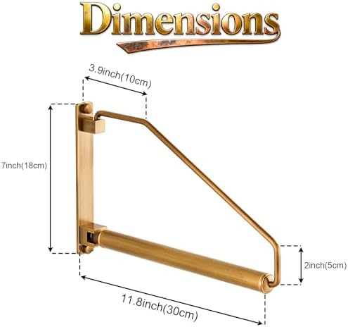 Folding Wall Mounted Clothes Hanger Rack Clothes Hook Solid Brass - Image 5