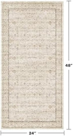 Washable 2x4 Beige Bathroom Rugs, Farmhouse Small Rugs - Image 2