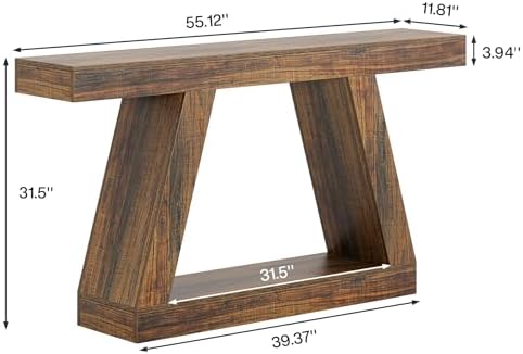 Tribesigns Farmhouse Console Table, 55-Inch Rustic Sofa Table - Image 2