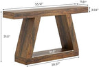 Tribesigns Farmhouse Console Table, 55-Inch Rustic Sofa Table - Image 2