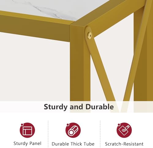 Tajsoon Entryway Table 41.8", 2 Tier Gold Console Table - Image 5