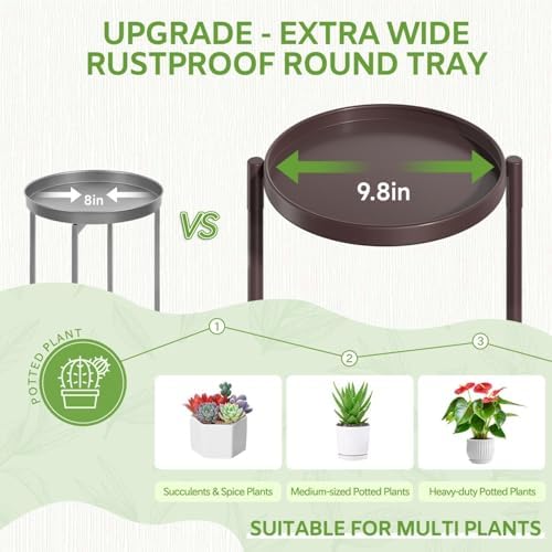 iDavosic.ly 7 Tier Large Plant Stand Indoor Outdoor, 10 Inch Tray - Image 3
