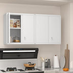 Metal Wall Cabinets, Kitchen Wall Hanging Cabinet, Locking Steel Storage - Image 2