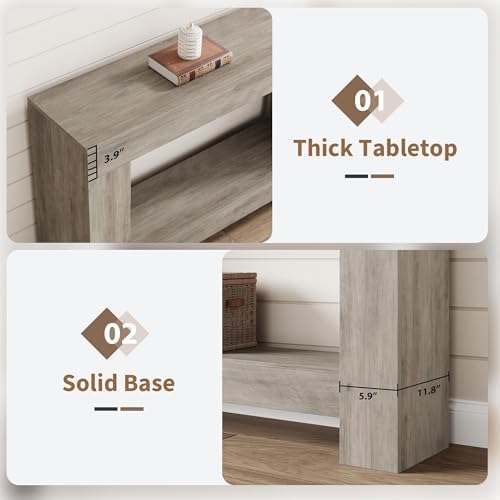 GarveeHome 47" Farmhouse 2-Tier Console Table - Image 5