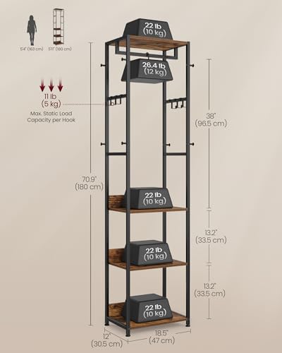 VASAGLE Freestanding Coat Rack, Hall Tree - Image 5