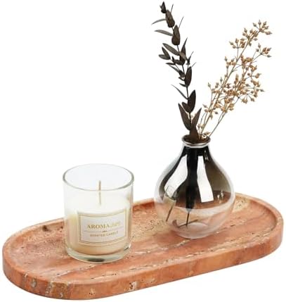 Koville Turkish Natural Travertine Tray, Countertop Organizer, Catchall by Koville