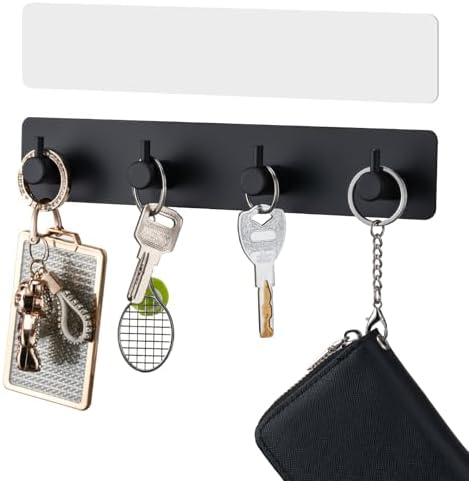 Key Holder with 4 Hooks, Adhesive Key Hanger Organizer by Unknown