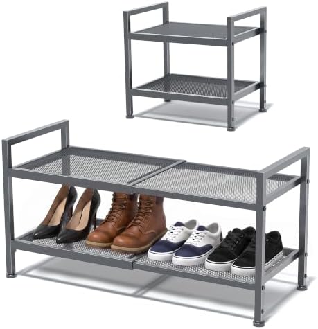 Expandable Shoe Rack for Closet, Shoe Storage by Unknown