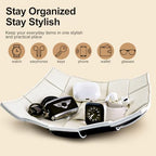 MSJGA Valet Tray for Men and Women PU Leather Key Holder Bowl for Entryway - Image 4