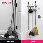 Berry Ave Broom Holder & Wall Mount Garden Tool Organizer- Kitchen, Garage & - Image 5