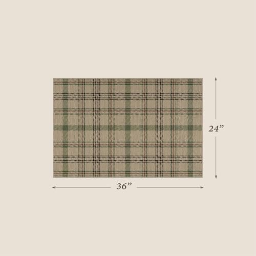 JTJ Easy Jute 2x3 Entryway Rug, Sage Green Plaid Washable Non Slip - Image 2