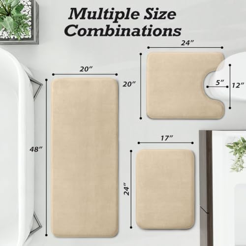 HUXMEYSON Bathroom Rugs Sets 3 Piece, Non-Slip & Quick Dry Bath Mat Set - Image 2