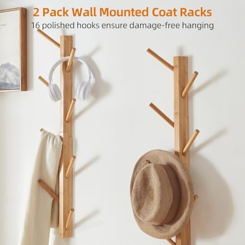 TIOPGHAD 2-Pack Vertical Wall Mount Coat Rack - Image 4