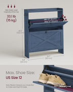 VASAGLE Narrow Shoe Storage Cabinet Organizer - Image 2